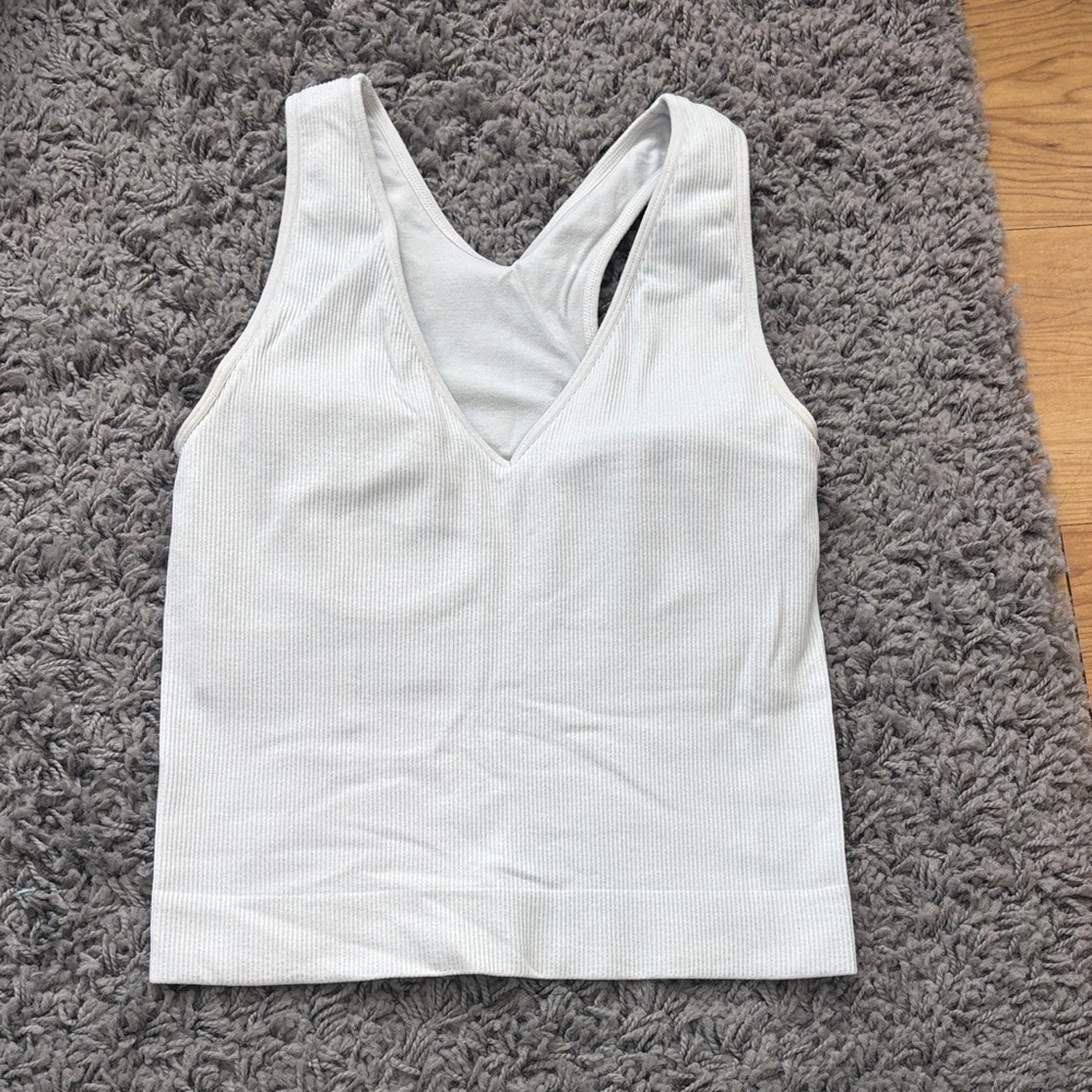 Joy Lab Women's Ribbed V-Neck Tank Top - White